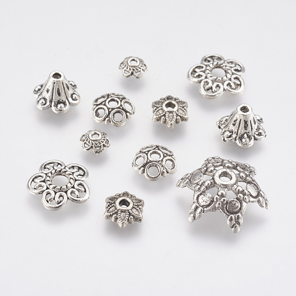 PandaHall Tibetan Style Bead Caps, Mixed Shapes, Alloy, Flower, Antique Silver, 6~17x2~6mm, Hole: 1~2.5mm, 200g/bag Alloy
PandaHall Tibetan Style Bead Caps, Mixed Shapes, Alloy, Flower, Antique Silver, 6~17x2~6mm, Hole: 1~2.5mm, 200g/bag Alloy
