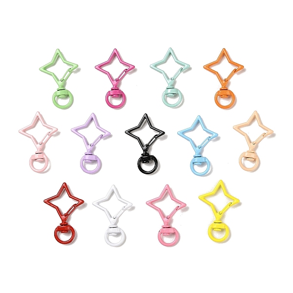 PandaHall Spray Painted Alloy Swivel Clasps, Star, Mixed Color, 39x26x3mm, Hole: 6x9.5mm Alloy Star Multicolor
PandaHall Spray Painted Alloy Swivel Clasps, Star, Mixed Color, 39x26x3mm, Hole: 6x9.5mm Alloy Star Multicolor