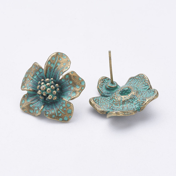 PandaHall Tibetan Style Alloy Stud Earrings, Flower, Antique Bronze & Green Patina, 20x19x5.5mm, Pin: 0.7mm Alloy
PandaHall Tibetan Style Alloy Stud Earrings, Flower, Antique Bronze & Green Patina, 20x19x5.5mm, Pin: 0.7mm Alloy