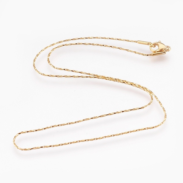 PandaHall 304 Stainless Steel Coreana Chain Necklaces, with Lobster Claw Clasps, Golden, 16.5 inch(42cm), 0.9mm 304 Stainless Steel
PandaHall 304 Stainless Steel Coreana Chain Necklaces, with Lobster Claw Clasps, Golden, 16.5 inch(42cm), 0.9mm 304 Stainless Steel
