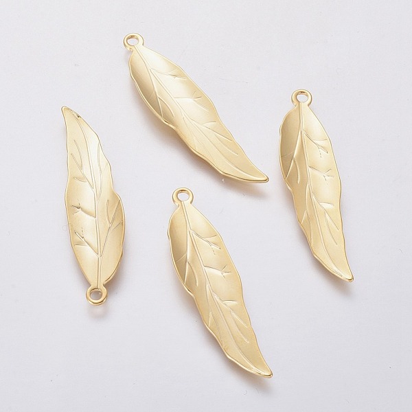 PandaHall 201 Stainless Steel Pendants, Leaf, Golden, 38x9.5x0.7mm, Hole: 1.8mm 201 Stainless Steel Leaf
PandaHall 201 Stainless Steel Pendants, Leaf, Golden, 38x9.5x0.7mm, Hole: 1.8mm 201 Stainless Steel Leaf