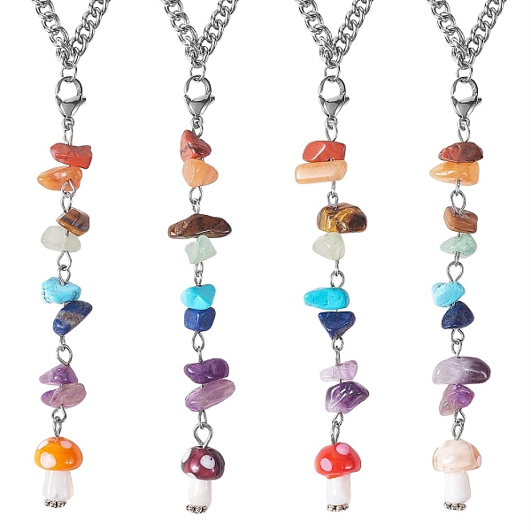 PandaHall Gemstone Chip Pendant Decorations, 304 Stainless Steel Curb Chain Hanging Mushroom Ornament, with Lobster Claw Clasp, for Car Rear..., Multicolor
PandaHall Gemstone Chip Pendant Decorations, 304 Stainless Steel Curb Chain Hanging Mushroom Ornament, with Lobster Claw Clasp, for Car Rear..., Multicolor