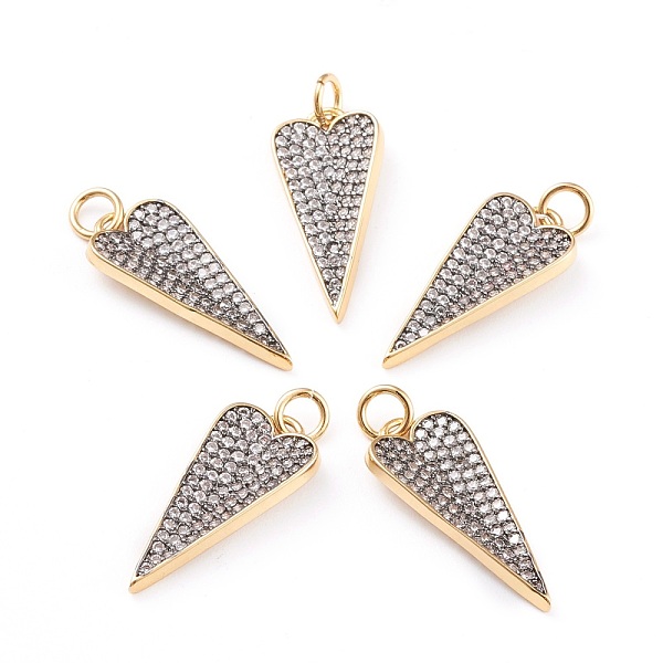 PandaHall Brass Micro Pave Clear Cubic Zirconia Pendants, with Jump Rings, Long-Lasting Plated, Heart, Real 18K Gold Plated, 20.8x9.5x2.5mm...
PandaHall Brass Micro Pave Clear Cubic Zirconia Pendants, with Jump Rings, Long-Lasting Plated, Heart, Real 18K Gold Plated, 20.8x9.5x2.5mm...
