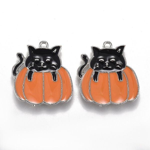 PandaHall Autumn Theme Alloy Enamel Pendants, Black Cat with Orange Pumpkin, Platinum, 21x20x1.5mm, Hole: 1.6mm Alloy+Enamel Pumpkin Black
PandaHall Autumn Theme Alloy Enamel Pendants, Black Cat with Orange Pumpkin, Platinum, 21x20x1.5mm, Hole: 1.6mm Alloy+Enamel Pumpkin Black