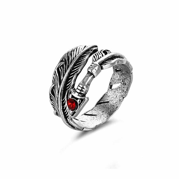 PandaHall Alloy Punk Feather Open Cuff Rings for Men, Antique Silver Alloy Feather
PandaHall Alloy Punk Feather Open Cuff Rings for Men, Antique Silver Alloy Feather