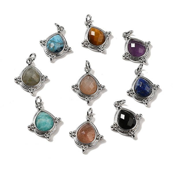 PandaHall Natural Mixed Stone Faceted Pendants, Rhombus Charms with Rack Plating Platinum Tone Brass Findings, Cadmium Free & Lead Free...
PandaHall Natural Mixed Stone Faceted Pendants, Rhombus Charms with Rack Plating Platinum Tone Brass Findings, Cadmium Free & Lead Free...