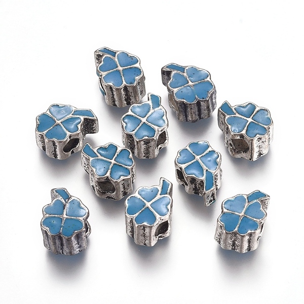 PandaHall Antique Silver Plated Alloy Enamel European Beads, Large Hole Clover Beads, Steel Blue, 13.5x9x8mm, Hole: 4mm Alloy+Enamel Clover...
PandaHall Antique Silver Plated Alloy Enamel European Beads, Large Hole Clover Beads, Steel Blue, 13.5x9x8mm, Hole: 4mm Alloy+Enamel Clover...