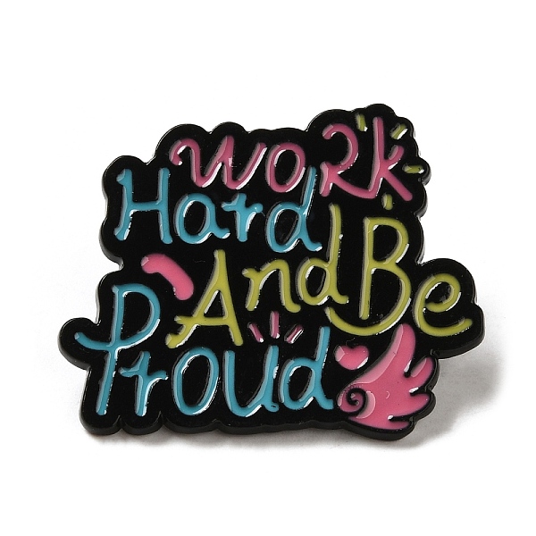 PandaHall Black Zinc Alloy Brooches, Inspiring Word Work Hard and Be Proud Enamel Pins, Colorful, 24x29.5x1mm Alloy+Enamel Word
PandaHall Black Zinc Alloy Brooches, Inspiring Word Work Hard and Be Proud Enamel Pins, Colorful, 24x29.5x1mm Alloy+Enamel Word