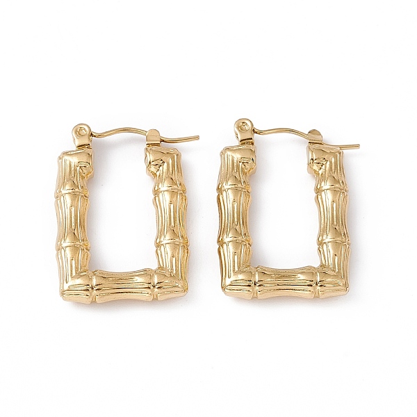 PandaHall Ion Plating(IP) 304 Stainless Steel Rectangle with Bamboo Hoop Earrings for Women, Golden, 25x16.5x3.5mm, Pin: 0.7mm 304 Stainless...
PandaHall Ion Plating(IP) 304 Stainless Steel Rectangle with Bamboo Hoop Earrings for Women, Golden, 25x16.5x3.5mm, Pin: 0.7mm 304 Stainless...