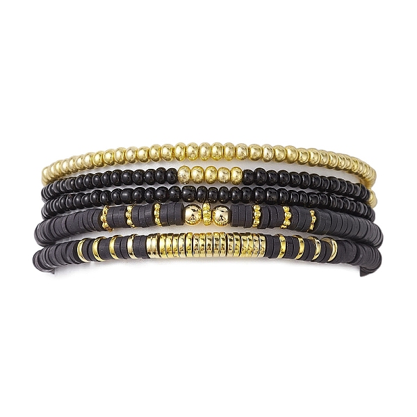 PandaHall 5Pcs 5 Style Polymer Clay Disc & Synthetic Hematite & Seed Beaded Stretch Bracelets Set, Stackable Bracelets, Black, Inner...
PandaHall 5Pcs 5 Style Polymer Clay Disc & Synthetic Hematite & Seed Beaded Stretch Bracelets Set, Stackable Bracelets, Black, Inner...