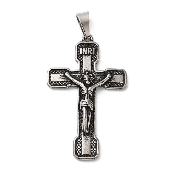 PandaHall Titanium Steel Pendants, Crucifix Cross Charm, Antique Silver, 48.5x30x5mm, Hole: 9x4.5mm Stainless Steel Human
PandaHall Titanium Steel Pendants, Crucifix Cross Charm, Antique Silver, 48.5x30x5mm, Hole: 9x4.5mm Stainless Steel Human
