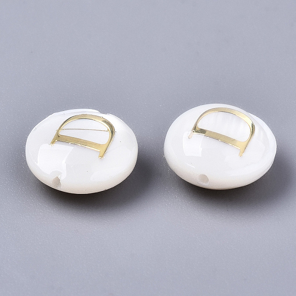 PandaHall Natural Freshwater Shell Beads, with Golden Plated Brass Etched Metal Embellishments, Flat Round, Seashell Color, Letter.D...
PandaHall Natural Freshwater Shell Beads, with Golden Plated Brass Etched Metal Embellishments, Flat Round, Seashell Color, Letter.D...