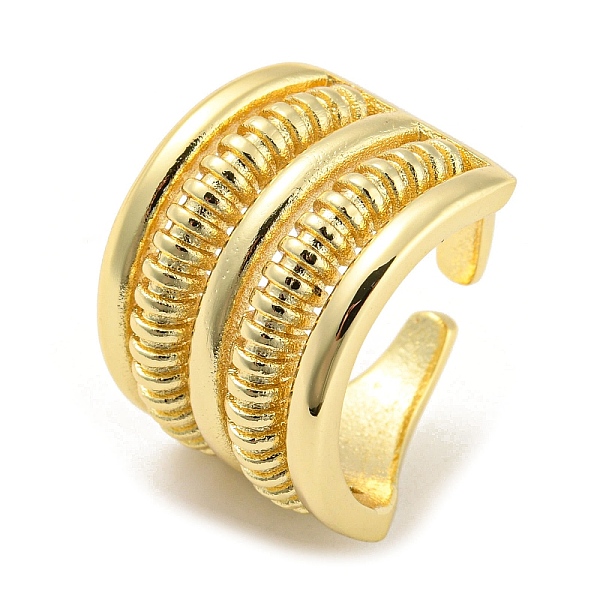 PandaHall Brass Open Cuff Ring, Multi Lines, Real 16K Gold Plated, US Size 7 1/2(17.7mm) Brass
PandaHall Brass Open Cuff Ring, Multi Lines, Real 16K Gold Plated, US Size 7 1/2(17.7mm) Brass