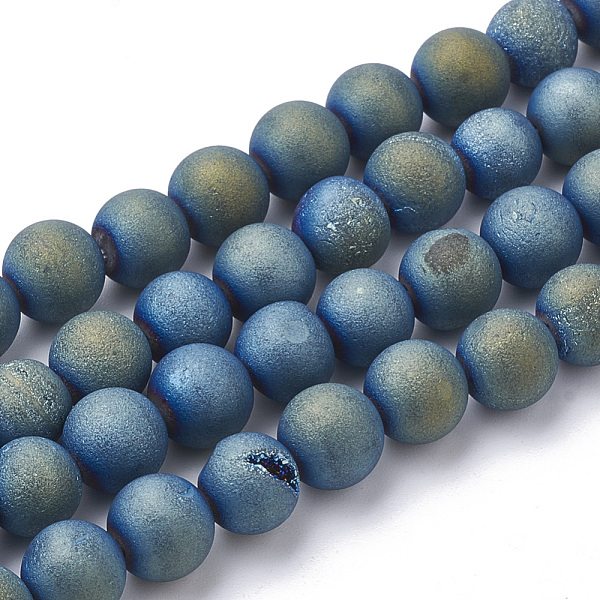 PandaHall Electroplate Natural Druzy Geode Weathered Agate Beads Strands, Frosted, Dyed, Round, Green Plated, 7.5~8mm, Hole: 1~1.5mm, about..., Blue
PandaHall Electroplate Natural Druzy Geode Weathered Agate Beads Strands, Frosted, Dyed, Round, Green Plated, 7.5~8mm, Hole: 1~1.5mm, about..., Blue