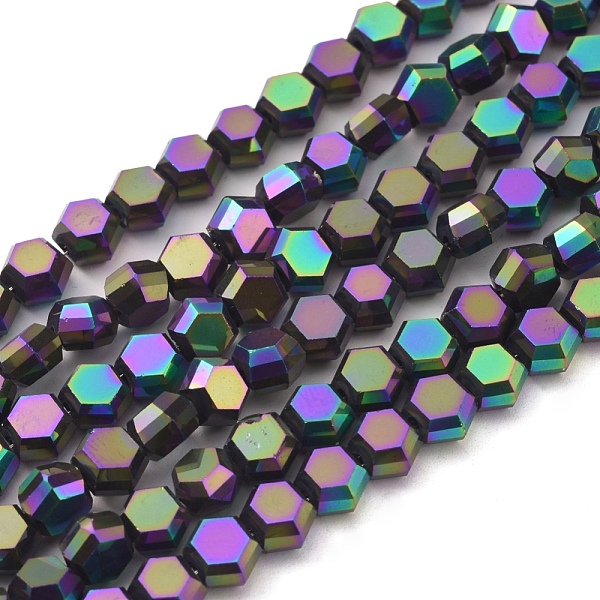 PandaHall Electroplate Glass Beads Strands, Full Plated, Faceted, Hexagon, Multi-color Plated, 6x7x4mm, Hole: 1.2mm, about 100pcs/strand...
PandaHall Electroplate Glass Beads Strands, Full Plated, Faceted, Hexagon, Multi-color Plated, 6x7x4mm, Hole: 1.2mm, about 100pcs/strand...