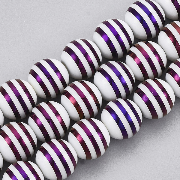 PandaHall Electroplate Glass Beads, Round with Stripe, Indigo, 10mm, Hole: 1mm, about 30pcs/strand, 11.41 inch Glass Stripe Purple
PandaHall Electroplate Glass Beads, Round with Stripe, Indigo, 10mm, Hole: 1mm, about 30pcs/strand, 11.41 inch Glass Stripe Purple