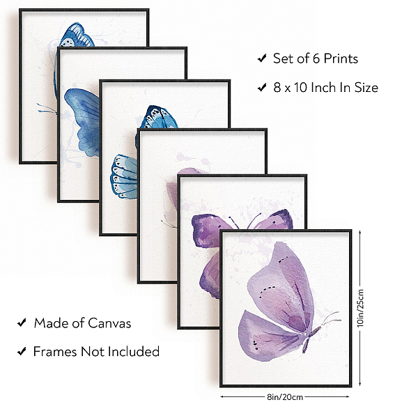 PandaHall SUPERDANT Set of 6 Watercolor Butterfly Wall Art Prints Blue Purple Butterfly Wall Art Canvas Poster Unframed Canvas Prints Wall..., Multicolor
PandaHall SUPERDANT Set of 6 Watercolor Butterfly Wall Art Prints Blue Purple Butterfly Wall Art Canvas Poster Unframed Canvas Prints Wall..., Multicolor
