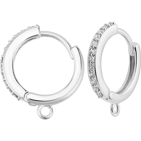 PandaHall Beebeecraft 1 Box 10Pcs Cubic Zirconia Huggie Hoop Earring Findings 19 Gauge Platinum Color Round Leverback Hooks with Horizontal..., Clear
PandaHall Beebeecraft 1 Box 10Pcs Cubic Zirconia Huggie Hoop Earring Findings 19 Gauge Platinum Color Round Leverback Hooks with Horizontal..., Clear
