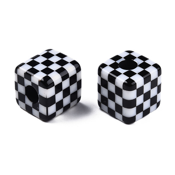 PandaHall Opaque Resin European Beads, Large Hole Beads, Cube with Tartan Pattern, Black, 15.5x15.5x16mm, Hole: 6mm Resin Cube Black
PandaHall Opaque Resin European Beads, Large Hole Beads, Cube with Tartan Pattern, Black, 15.5x15.5x16mm, Hole: 6mm Resin Cube Black