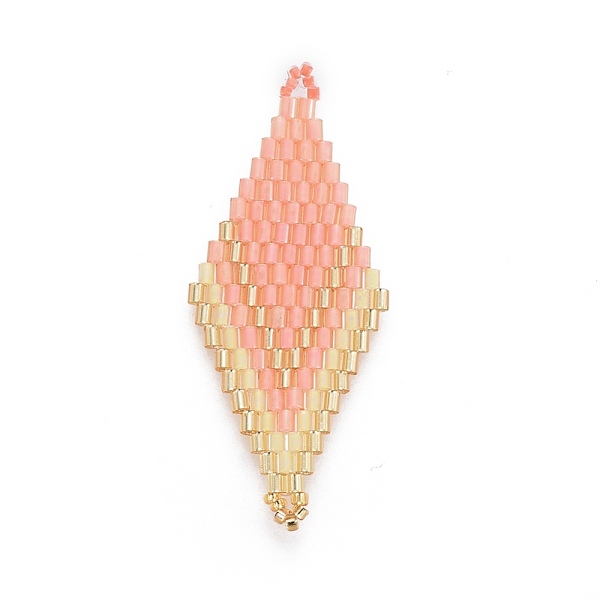 PandaHall MIYUKI & TOHO Handmade Japanese Seed Beads Links, Loom Pattern, Rhombus, Light Salmon, 44.6~45.2x17.8~18.6x1.6~1.7mm, Hole..., Red
PandaHall MIYUKI & TOHO Handmade Japanese Seed Beads Links, Loom Pattern, Rhombus, Light Salmon, 44.6~45.2x17.8~18.6x1.6~1.7mm, Hole..., Red