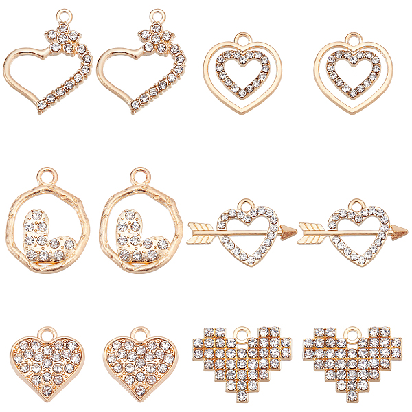 PandaHall SUPERFINDINGS 48Pcs 6 Style Alloy Pendants, with Crystal Rhinestone, Cadmium Free & Nickel Free & Lead Free, Light Gold, Heart..., Clear
PandaHall SUPERFINDINGS 48Pcs 6 Style Alloy Pendants, with Crystal Rhinestone, Cadmium Free & Nickel Free & Lead Free, Light Gold, Heart..., Clear