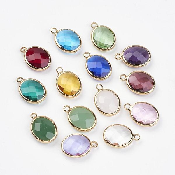 PandaHall Glass Pendants, with Brass Findings, Faceted, Oval, Golden, Mixed Color, 15.5x10.5x4mm, Hole: 1.5mm Brass+Glass Oval Multicolor
PandaHall Glass Pendants, with Brass Findings, Faceted, Oval, Golden, Mixed Color, 15.5x10.5x4mm, Hole: 1.5mm Brass+Glass Oval Multicolor