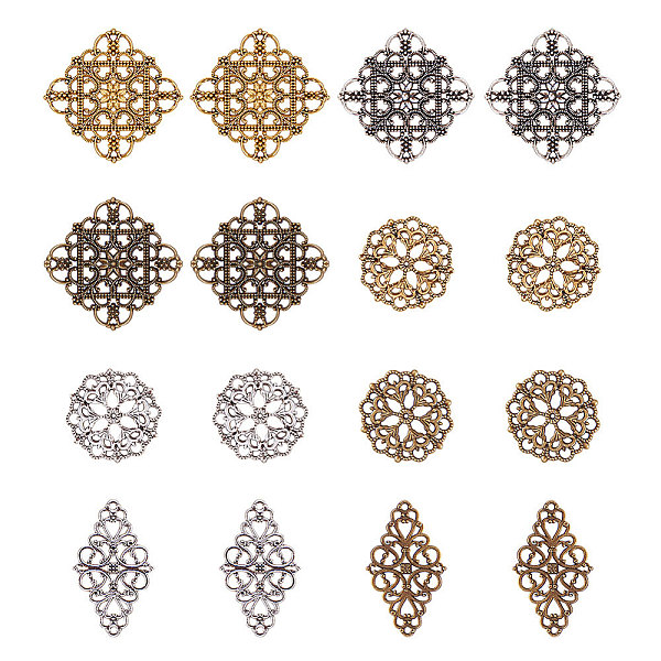 PandaHall Tibetan Style Alloy Filigree Joiners Links, Mixed Color, 10.8x7.4x1.8cm, 40pcs/box Alloy Mixed Shapes Multicolor
PandaHall Tibetan Style Alloy Filigree Joiners Links, Mixed Color, 10.8x7.4x1.8cm, 40pcs/box Alloy Mixed Shapes Multicolor