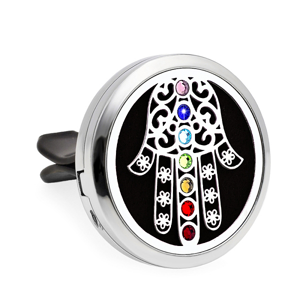 PandaHall Chakra Flat Round Alloy Rhinestone Car Air Vent Clips, Diffuser Locket Clip with Magnetic Lid, For Automobiles Accessories, Palm...
PandaHall Chakra Flat Round Alloy Rhinestone Car Air Vent Clips, Diffuser Locket Clip with Magnetic Lid, For Automobiles Accessories, Palm...
