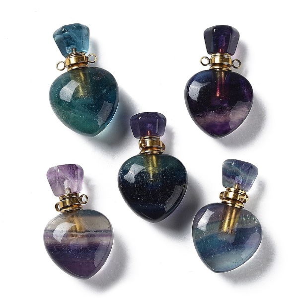 PandaHall Natural Fluorite Heart Perfume Bottle Pendants, with Golden Tone Stainless Steel Findings, Essentail Oil Diffuser Charms, for...
PandaHall Natural Fluorite Heart Perfume Bottle Pendants, with Golden Tone Stainless Steel Findings, Essentail Oil Diffuser Charms, for...