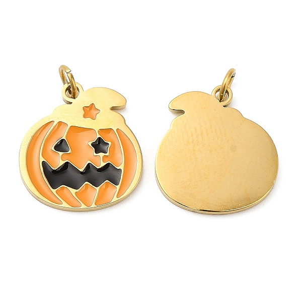 PandaHall Halloween Ion Plating(IP) 304 Stainless Steel Charms, with Enamel and Jump Ring, Golden, Pumpkin Charm, Orange, 15x14x1mm, Hole...
PandaHall Halloween Ion Plating(IP) 304 Stainless Steel Charms, with Enamel and Jump Ring, Golden, Pumpkin Charm, Orange, 15x14x1mm, Hole...