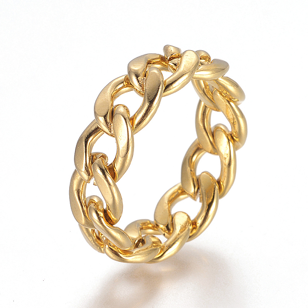 PandaHall Unisex 304 Stainless Steel Rings, Curb Chains Finger Rings, Unwelded, Wide Band Rings, Golden, Size 6, 16mm, 7mm 304 Stainless...
PandaHall Unisex 304 Stainless Steel Rings, Curb Chains Finger Rings, Unwelded, Wide Band Rings, Golden, Size 6, 16mm, 7mm 304 Stainless...