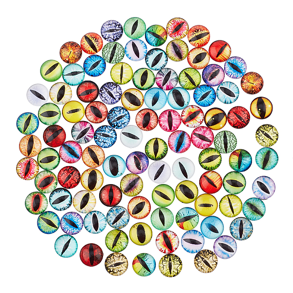 PandaHall Flat Back Glass Cabochons, Dome/Half Round with Dragon Eye Pattern, Mixed Color, 12x4mm, 2pcs/color, 50 color, 100pcs/box Glass..., Multicolor
PandaHall Flat Back Glass Cabochons, Dome/Half Round with Dragon Eye Pattern, Mixed Color, 12x4mm, 2pcs/color, 50 color, 100pcs/box Glass..., Multicolor