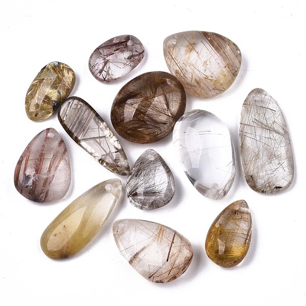 PandaHall Natural Rutilated Quartz Pendants, Nuggets, 15~29x9~15x5~8mm, Hole: 1mm Rutilated Quartz Nuggets
PandaHall Natural Rutilated Quartz Pendants, Nuggets, 15~29x9~15x5~8mm, Hole: 1mm Rutilated Quartz Nuggets