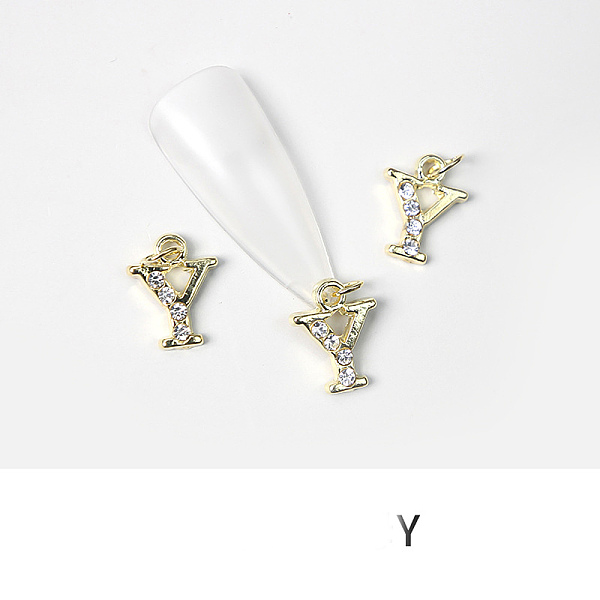 PandaHall Alloy Rhinestone Cabochons, Nail Art Decoration Accessories, with Jump Ring, Letter, Golden, Letter.Y, 11~14x5~12mm..., Clear
PandaHall Alloy Rhinestone Cabochons, Nail Art Decoration Accessories, with Jump Ring, Letter, Golden, Letter.Y, 11~14x5~12mm..., Clear