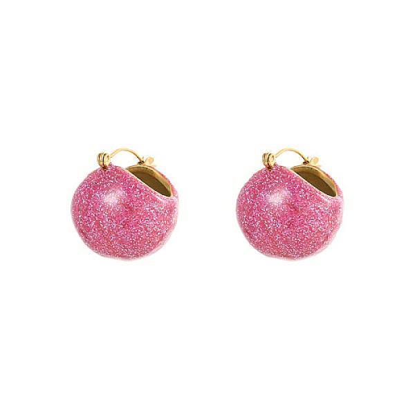 PandaHall 304 Stainless Steel Round Ball Hoop Earrings, with Resin, Hot Pink, 21.5x20mm 304 Stainless Steel Round
PandaHall 304 Stainless Steel Round Ball Hoop Earrings, with Resin, Hot Pink, 21.5x20mm 304 Stainless Steel Round