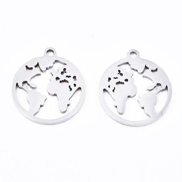 PandaHall 201 Stainless Steel Pendants, Laser Cut, Earth, Stainless Steel Color, 17x15x1mm, Hole: 1.4mm 201 Stainless Steel Flat Round
PandaHall 201 Stainless Steel Pendants, Laser Cut, Earth, Stainless Steel Color, 17x15x1mm, Hole: 1.4mm 201 Stainless Steel Flat Round