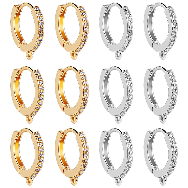 PandaHall Beebeecraft 12Pcs 2 Colors Brass Micro Pave Clear Cubic Zirconia Hoop Earring Findings, with Horizontal Loops, Long-Lasting Plated...
PandaHall Beebeecraft 12Pcs 2 Colors Brass Micro Pave Clear Cubic Zirconia Hoop Earring Findings, with Horizontal Loops, Long-Lasting Plated...