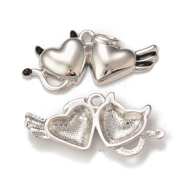 PandaHall Rack Plating Alloy Enamel Pendants, Platinum, Double Heart Charm, Black, 19x39x4mm, Hole: 2mm Alloy+Enamel Heart Black
PandaHall Rack Plating Alloy Enamel Pendants, Platinum, Double Heart Charm, Black, 19x39x4mm, Hole: 2mm Alloy+Enamel Heart Black