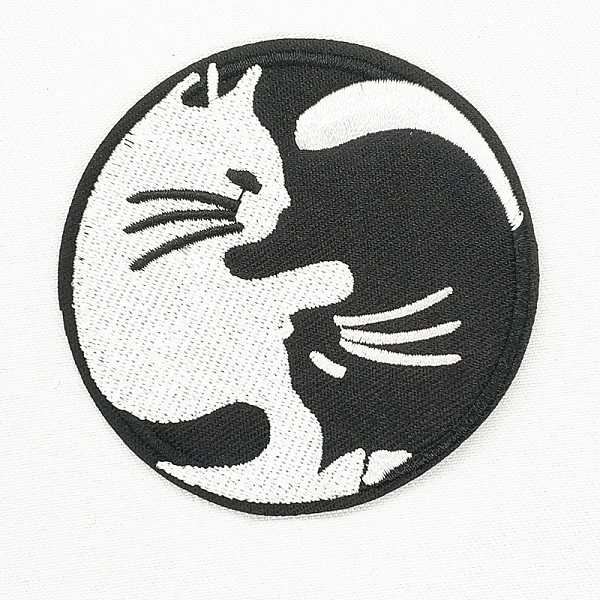 PandaHall Computerized Embroidery Cloth Iron on/Sew on Patches, Costume Accessories, Appliques, Flat Round with Cat Shape, Black & White...
PandaHall Computerized Embroidery Cloth Iron on/Sew on Patches, Costume Accessories, Appliques, Flat Round with Cat Shape, Black & White...