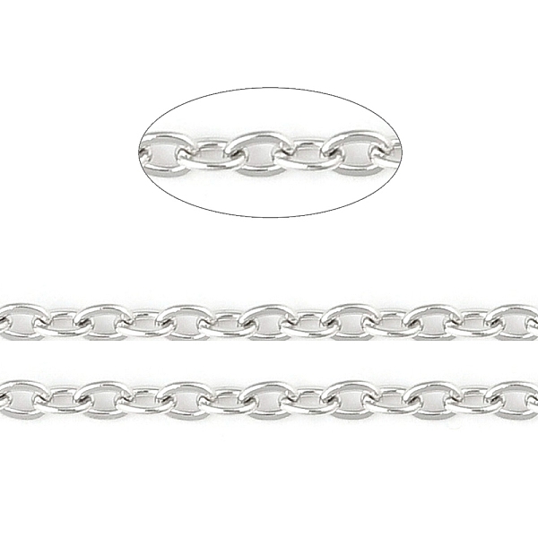 PandaHall 304 Stainless Steel Cable Chains, Soldered, with Spool, Flat Oval, Stainless Steel Color, 1.5mm, about 32.8 Feet(10m)/roll 304...
PandaHall 304 Stainless Steel Cable Chains, Soldered, with Spool, Flat Oval, Stainless Steel Color, 1.5mm, about 32.8 Feet(10m)/roll 304...
