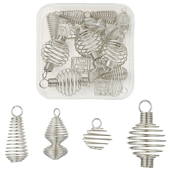 PandaHall 20Pcs 4 Styles Iron Alloy Spring Spiral Bead Cage Pendants, Cage Charms, Mixed Shapes, Platinum, 15~34x9.5~19mm, Hole: 2.5~4.5mm...
PandaHall 20Pcs 4 Styles Iron Alloy Spring Spiral Bead Cage Pendants, Cage Charms, Mixed Shapes, Platinum, 15~34x9.5~19mm, Hole: 2.5~4.5mm...