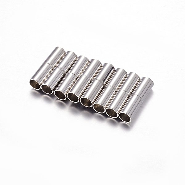 PandaHall Brass Magnetic Clasps, Column, Platinum, 18x5mm, Hole: 4mm Brass Column
PandaHall Brass Magnetic Clasps, Column, Platinum, 18x5mm, Hole: 4mm Brass Column