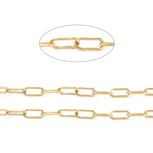 PandaHall Vacuum Plating 304 Stainless Steel Paperclip Chains, Drawn Elongated Cable Chain, Unwelded, with Spool, Golden, 16.8x7.2x1.5mm...
PandaHall Vacuum Plating 304 Stainless Steel Paperclip Chains, Drawn Elongated Cable Chain, Unwelded, with Spool, Golden, 16.8x7.2x1.5mm...