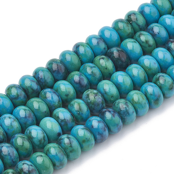 PandaHall Natural Ocean white Jade Beads Strands, Spray Painted, Rondelle, Dark Turquoise, 8~8.5x5mm, Hole: 1mm, about 78pcs/strand, 15.7...
PandaHall Natural Ocean white Jade Beads Strands, Spray Painted, Rondelle, Dark Turquoise, 8~8.5x5mm, Hole: 1mm, about 78pcs/strand, 15.7...