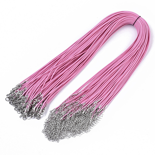 PandaHall Waxed Cotton Cord Necklace Making, with Alloy Lobster Claw Clasps and Iron End Chains, Platinum, Hot Pink, 44~48cm, 1.5mm Waxed...
PandaHall Waxed Cotton Cord Necklace Making, with Alloy Lobster Claw Clasps and Iron End Chains, Platinum, Hot Pink, 44~48cm, 1.5mm Waxed...