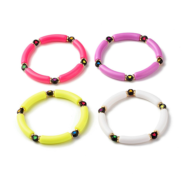 PandaHall Acrylic Chunky Curved Tube Beaded Stretch Bracelet with Heart for Women, Mixed Color, Inner Diameter: 2-1/4 inch(5.7cm) Acrylic..., Multicolor
PandaHall Acrylic Chunky Curved Tube Beaded Stretch Bracelet with Heart for Women, Mixed Color, Inner Diameter: 2-1/4 inch(5.7cm) Acrylic..., Multicolor