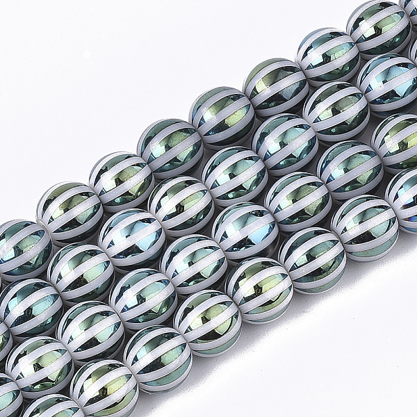 PandaHall Electroplate Glass Beads Strands, Round with Stripe, Cadet Blue, 8x7.5mm, Hole: 1.2mm, about 40pcs/strand, 11.8 inch Glass Stripe...
PandaHall Electroplate Glass Beads Strands, Round with Stripe, Cadet Blue, 8x7.5mm, Hole: 1.2mm, about 40pcs/strand, 11.8 inch Glass Stripe...