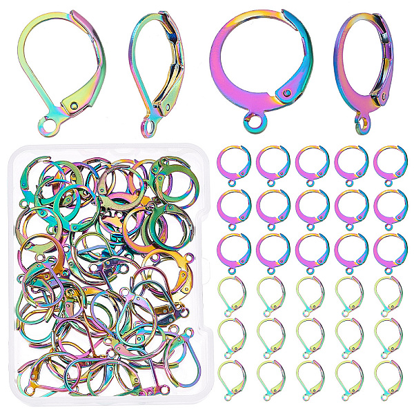 PandaHall CREATCABIN 60Pcs 2 Style 304 Stainless Steel Leverback Earring Findings, Ear Wire with Loop, Rainbow Color, 15~16x10.5~13x2mm...
PandaHall CREATCABIN 60Pcs 2 Style 304 Stainless Steel Leverback Earring Findings, Ear Wire with Loop, Rainbow Color, 15~16x10.5~13x2mm...