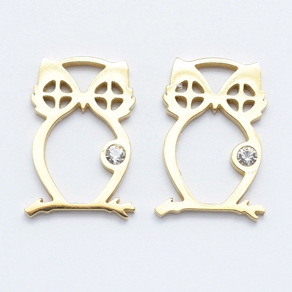 PandaHall 316 Stainless Steel Micro Pave Cubic Zirconia Links connectors, Owl, Clear, Golden, 17x11x2mm, Hole: 2.5x3mm 316 Surgical...
PandaHall 316 Stainless Steel Micro Pave Cubic Zirconia Links connectors, Owl, Clear, Golden, 17x11x2mm, Hole: 2.5x3mm 316 Surgical...