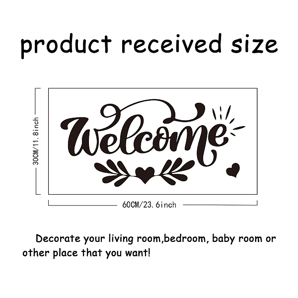 PandaHall SUPERDANT Welcome Wall Decals Family Wall Stickers Quotes Word Sayings Wall Sticker Family Welcome Sign for Door Living Room Home..., Black
PandaHall SUPERDANT Welcome Wall Decals Family Wall Stickers Quotes Word Sayings Wall Sticker Family Welcome Sign for Door Living Room Home..., Black